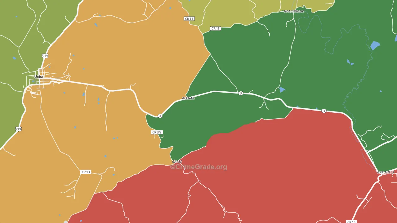 Keenan, WV Map of Murder Rates