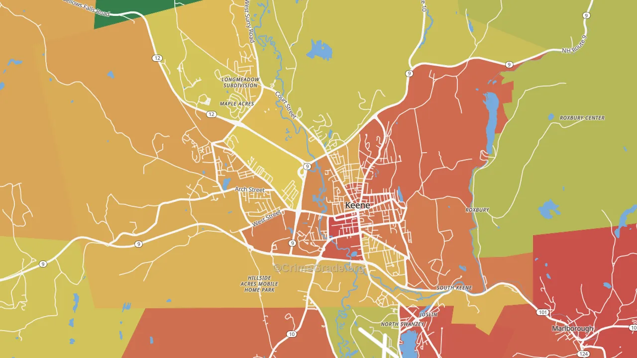 Keene, NH Map of Murder Rates