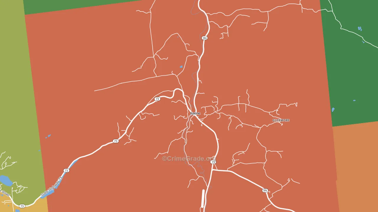 Keene, NY Map of Murder Rates