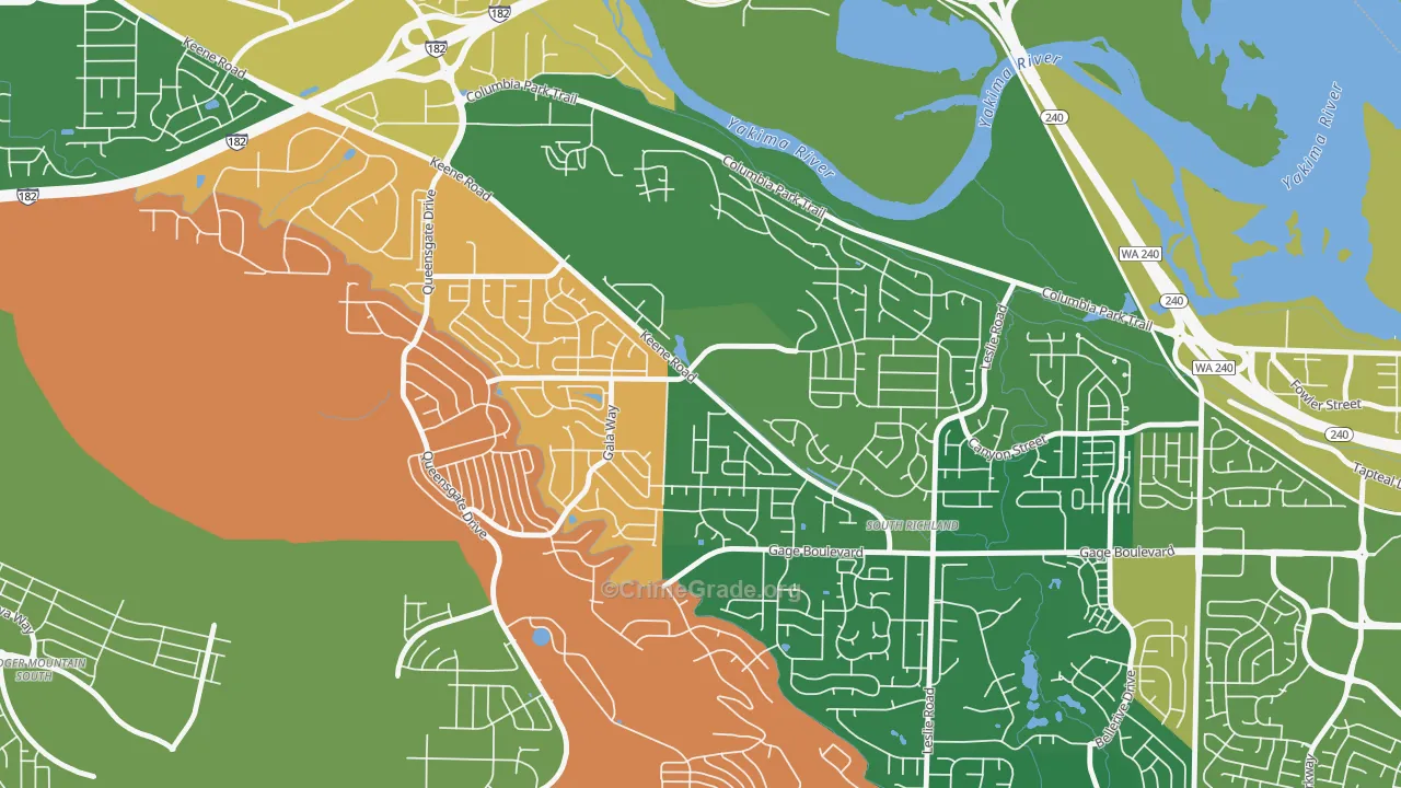 Keene Valley, Richland, WA Map of Murder Rates