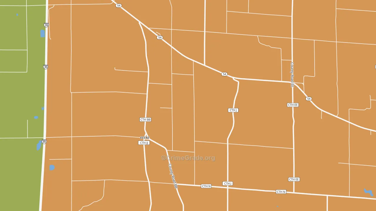 Keene, WI Map of Murder Rates