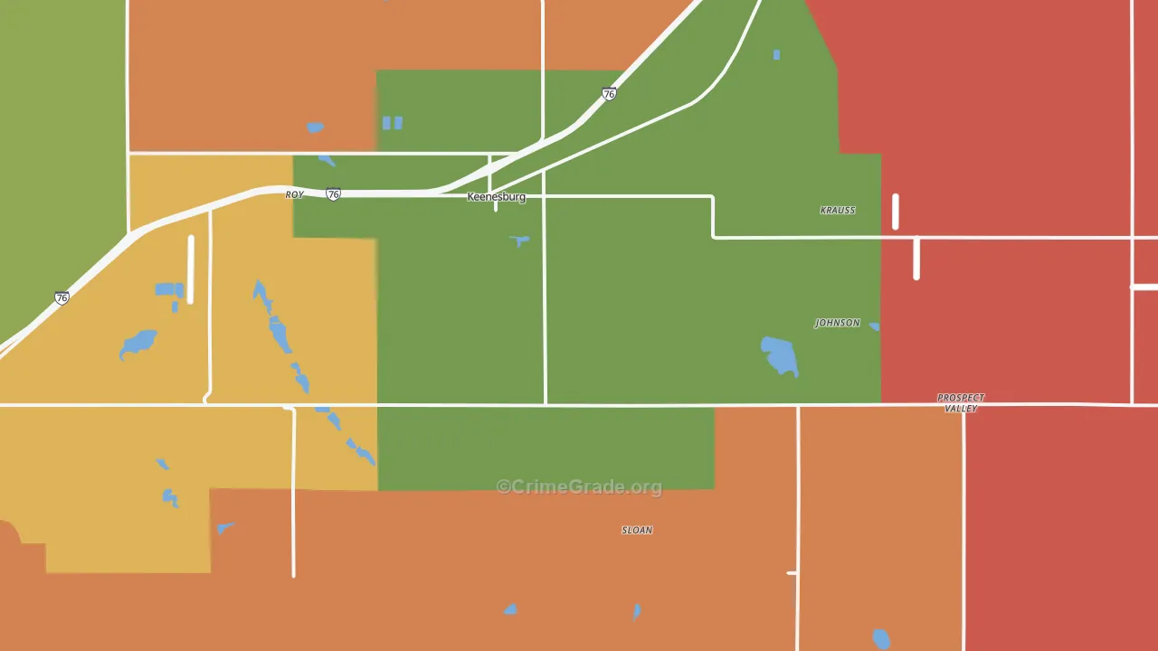 Keenesburg, CO Map of Murder Rates