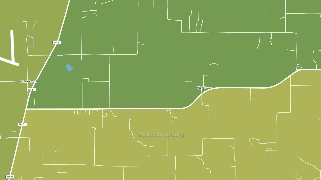 Keeter, TX Map of Murder Rates