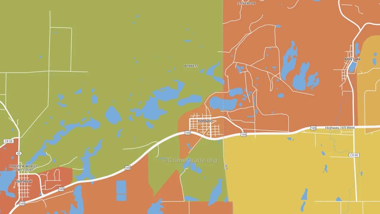 Keewatin, MN Map of Murder Rates