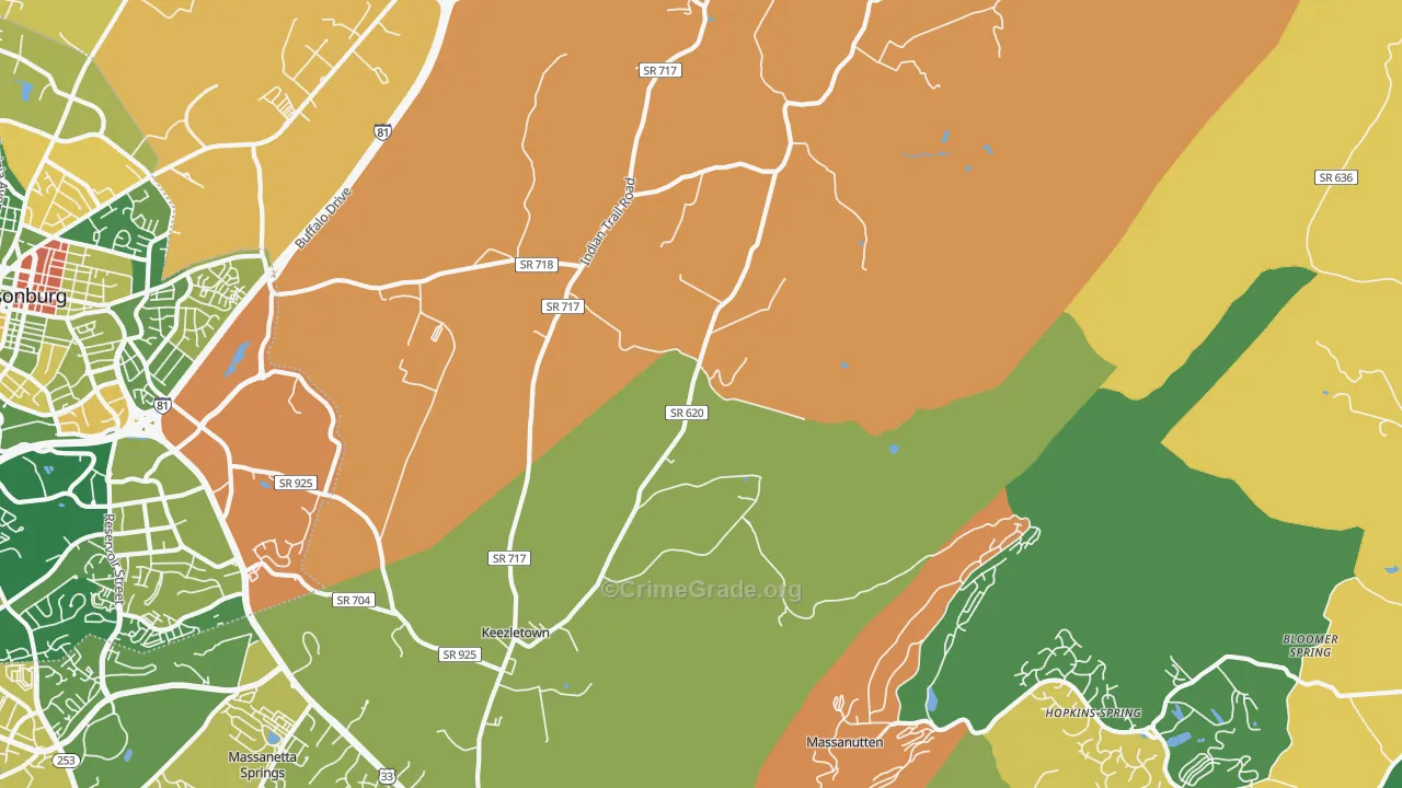Keezletown, VA Map of Murder Rates