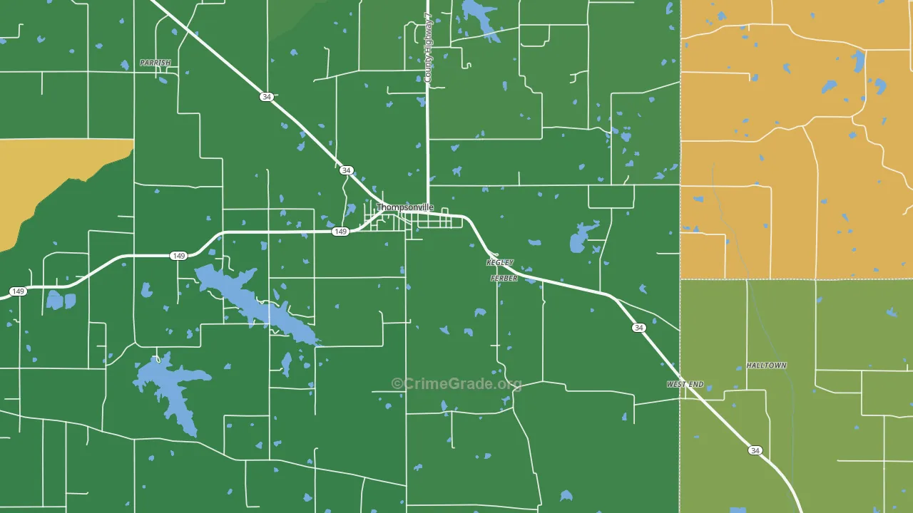 Kegley, IL Map of Murder Rates