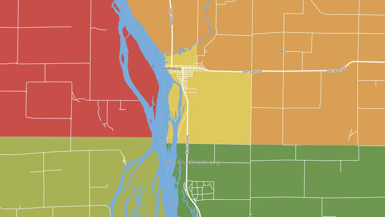 Keithsburg, IL Map of Murder Rates