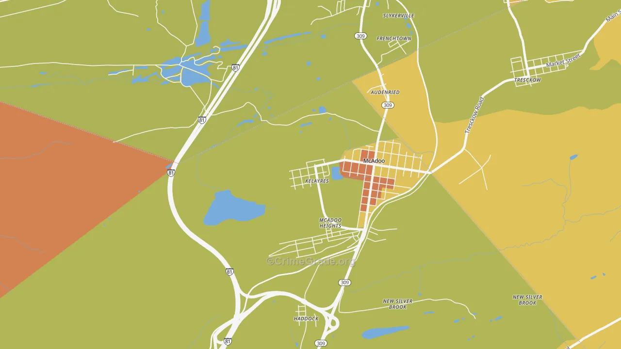 Kelayres, PA Map of Murder Rates