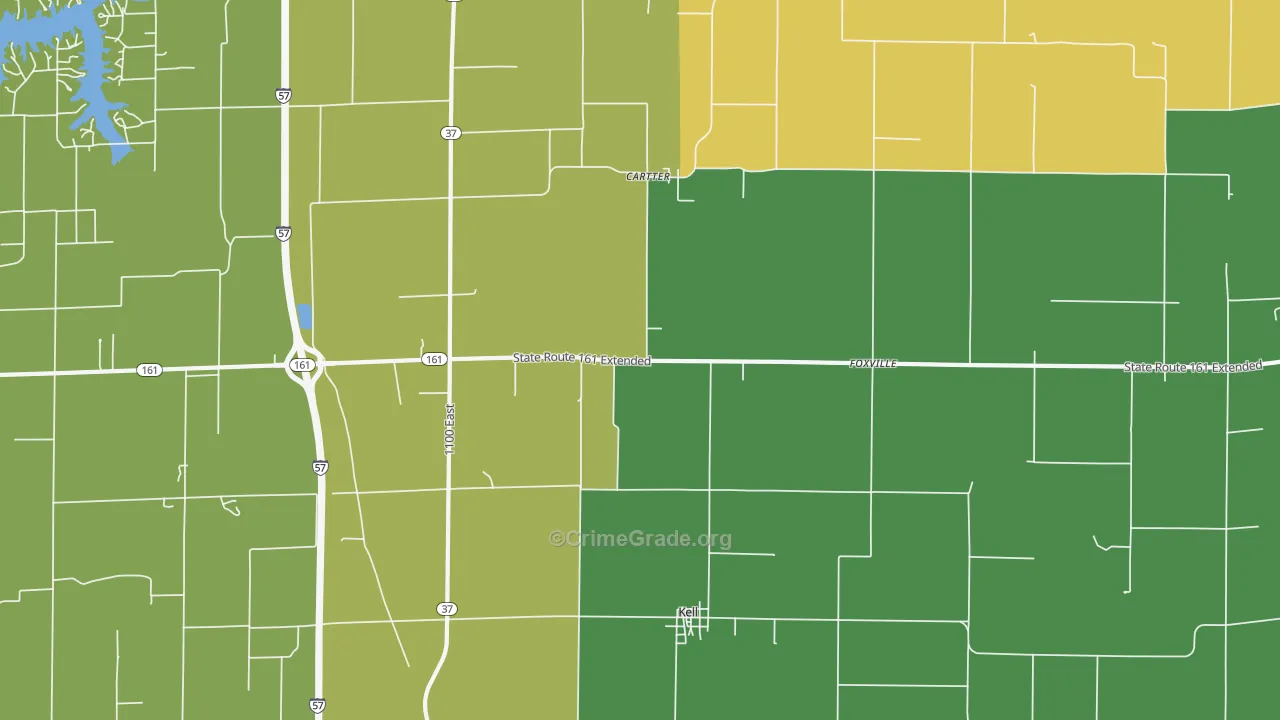Kell, IL Map of Murder Rates