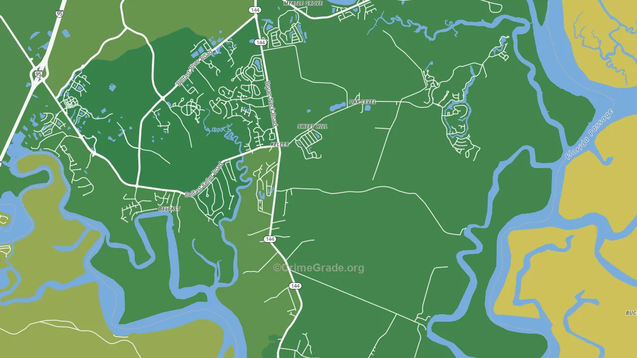 Keller, GA Map of Murder Rates