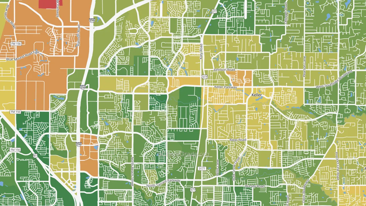 Keller, TX Map of Murder Rates
