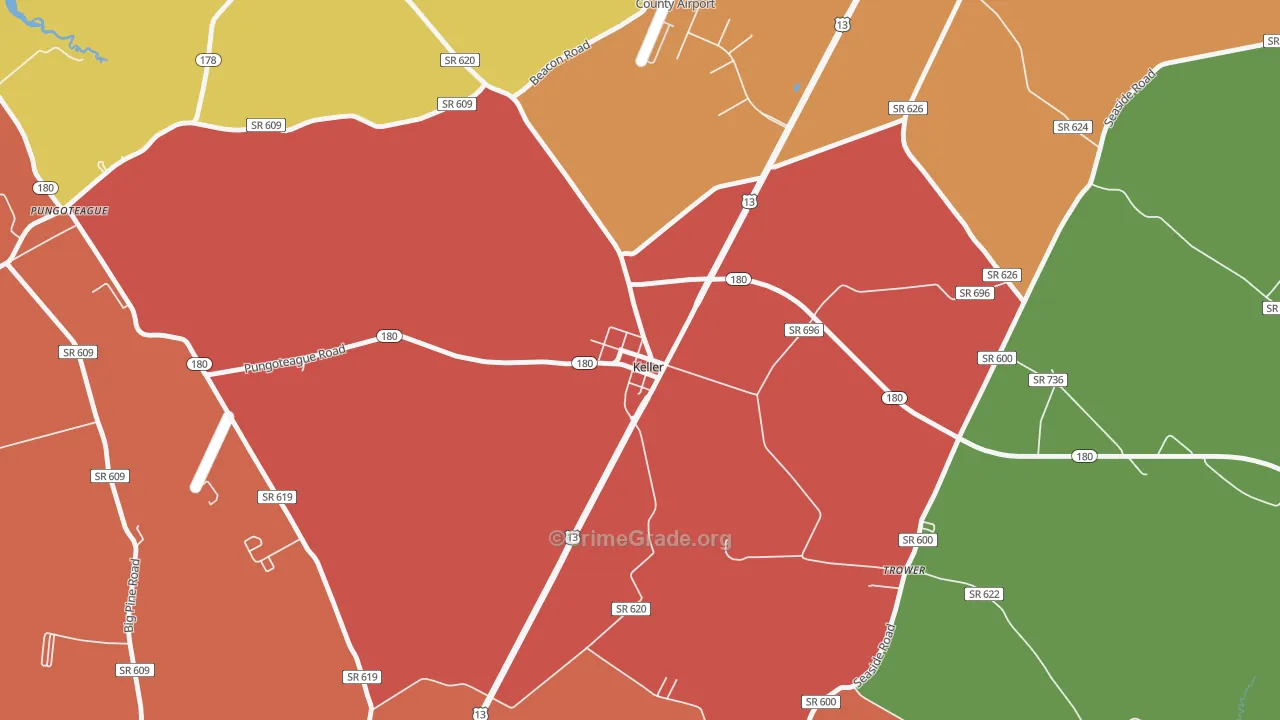 Keller, VA Map of Murder Rates