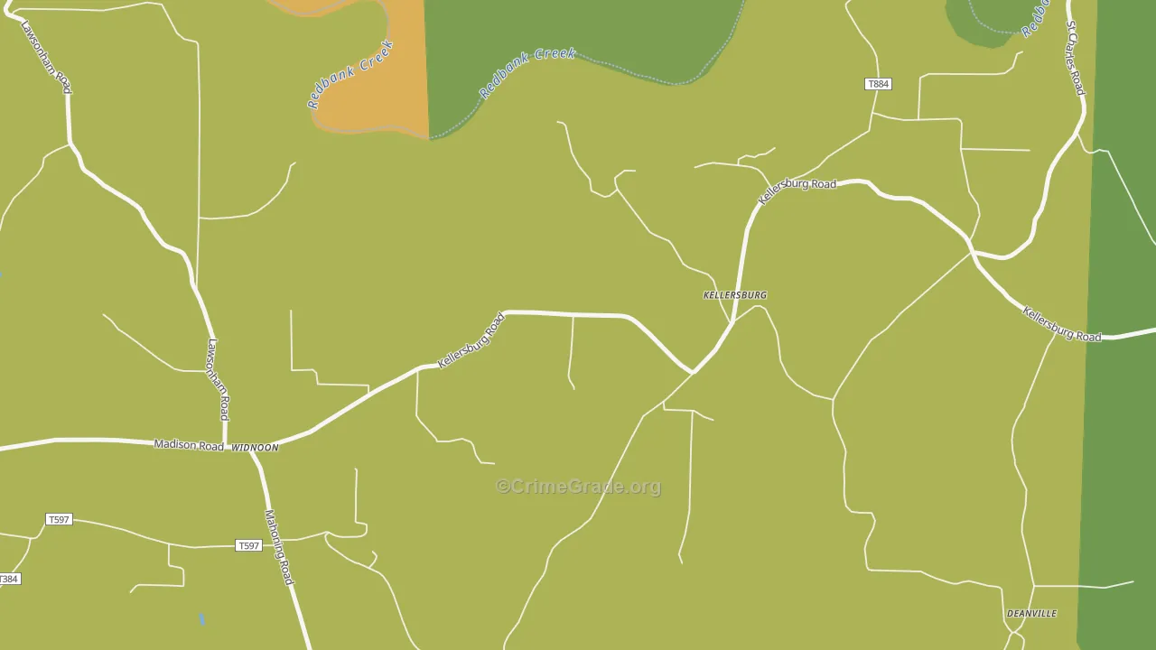 Kellersburg, PA Map of Murder Rates