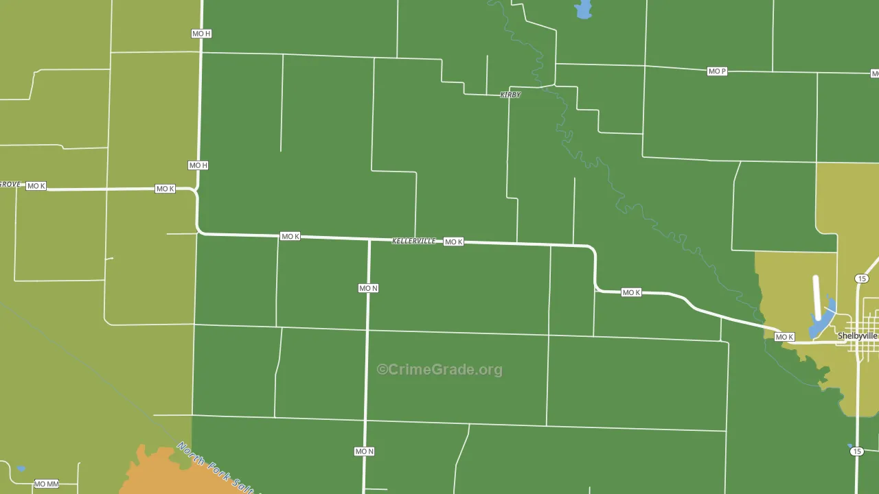Kellerville, MO Map of Murder Rates