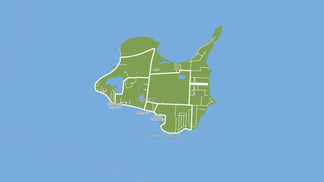 Kelleys Island, OH Map of Murder Rates