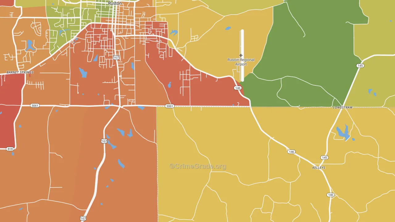 Kelleys, LA Map of Murder Rates