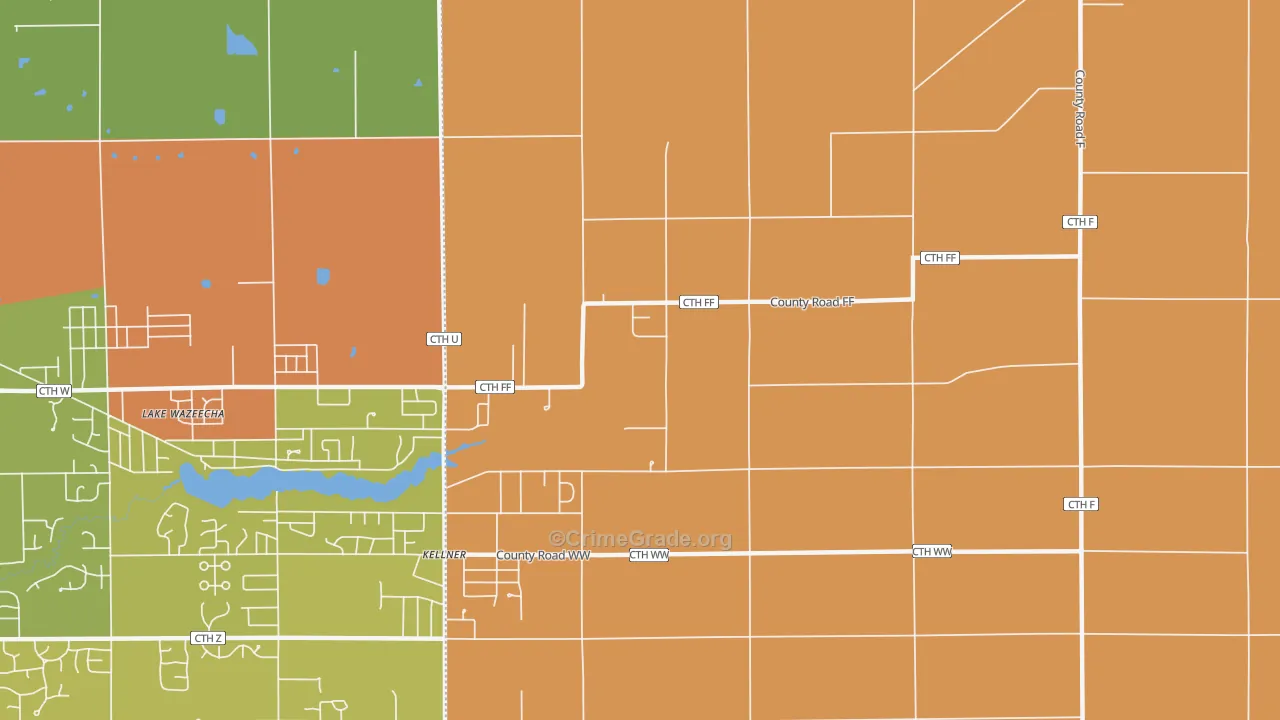 Kellner, WI Map of Murder Rates