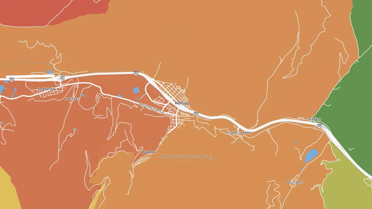 Kellogg, ID Map of Murder Rates
