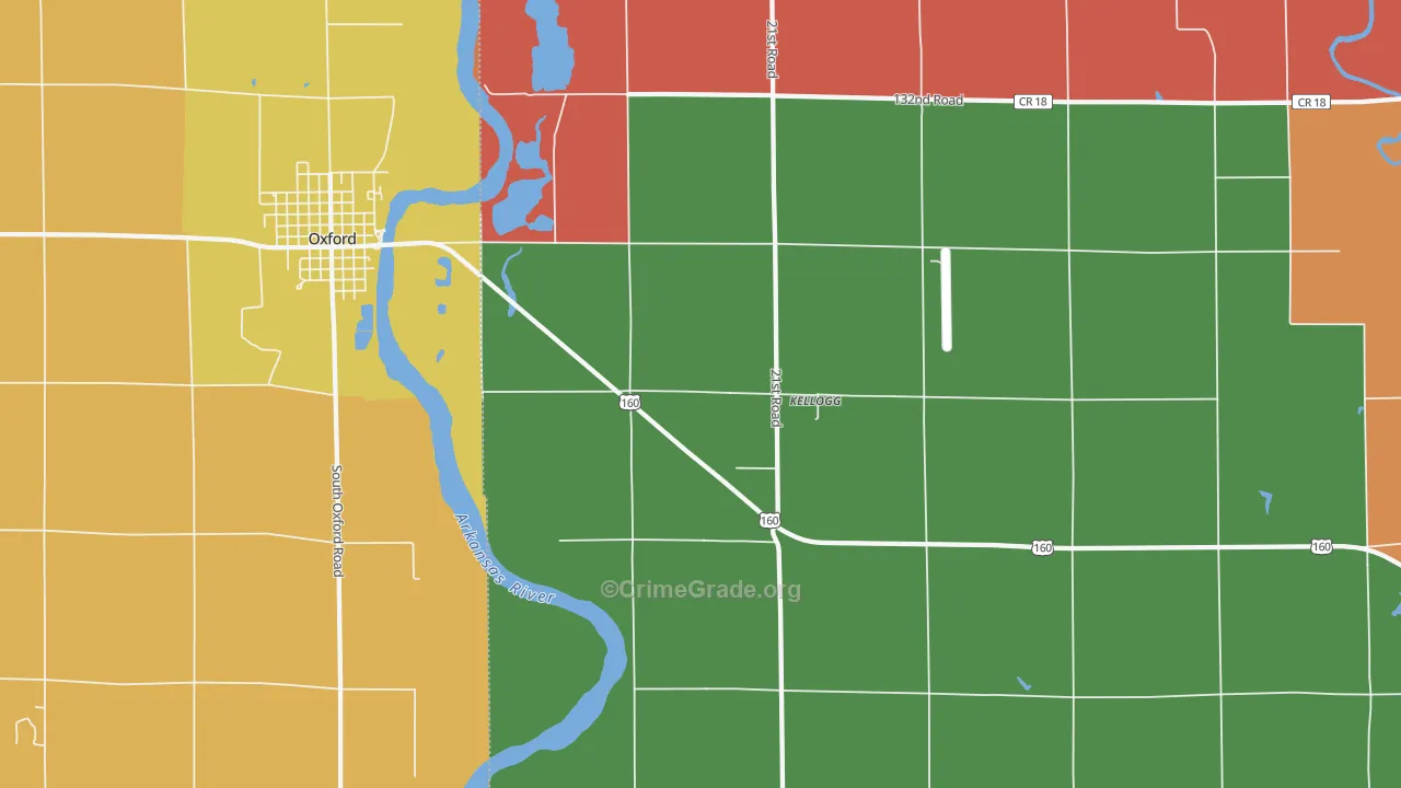 Kellogg, KS Map of Murder Rates