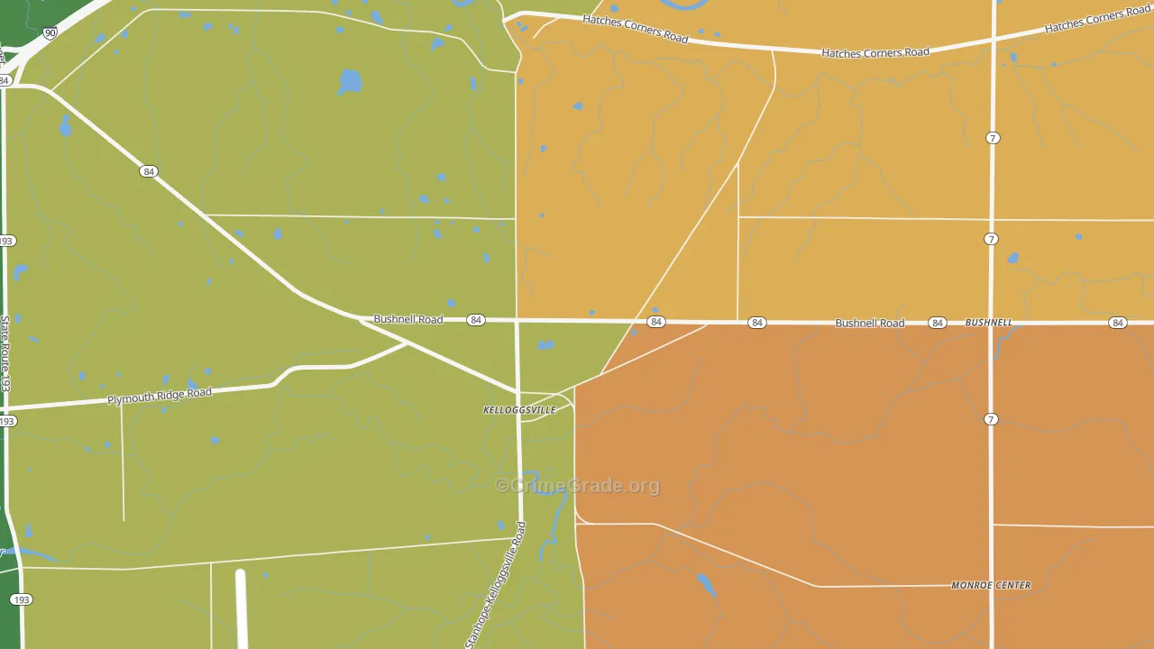 Kelloggsville, OH Map of Murder Rates