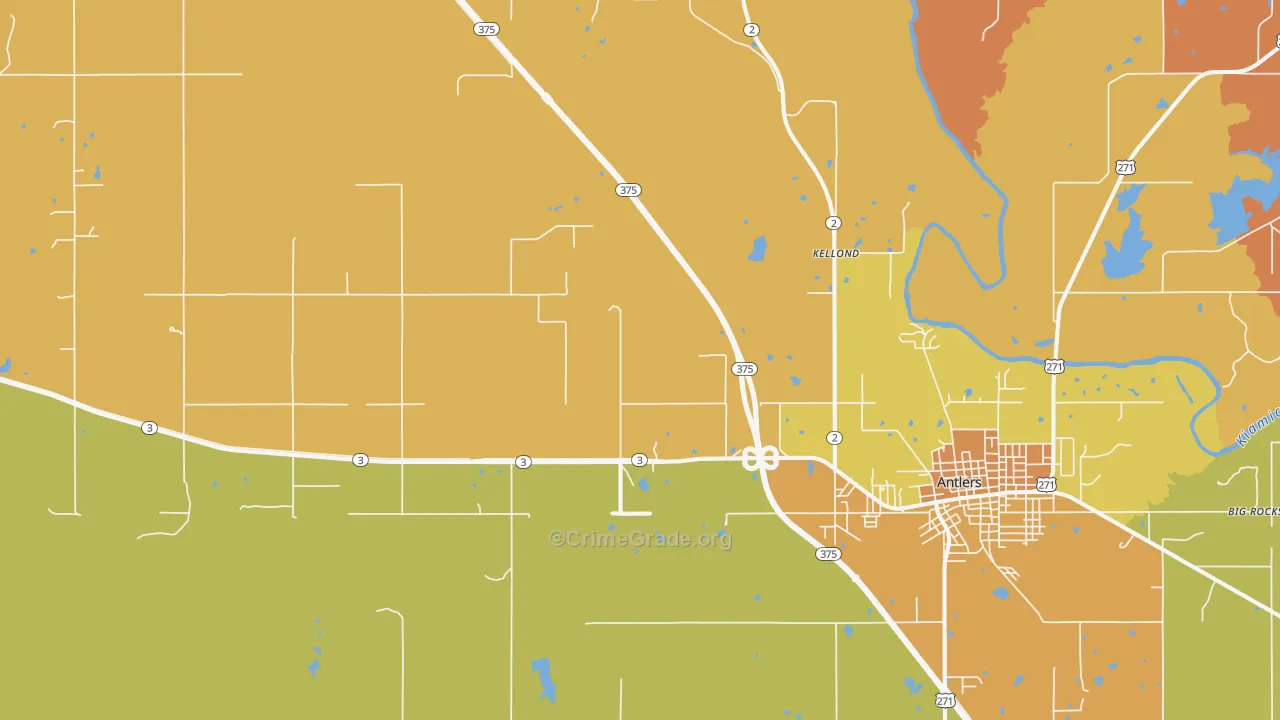 Kellond, OK Map of Murder Rates