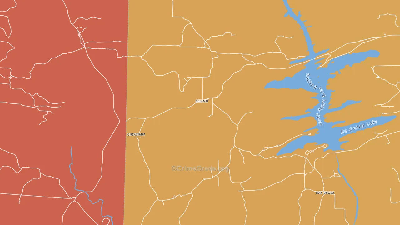 Kellum, AR Map of Murder Rates