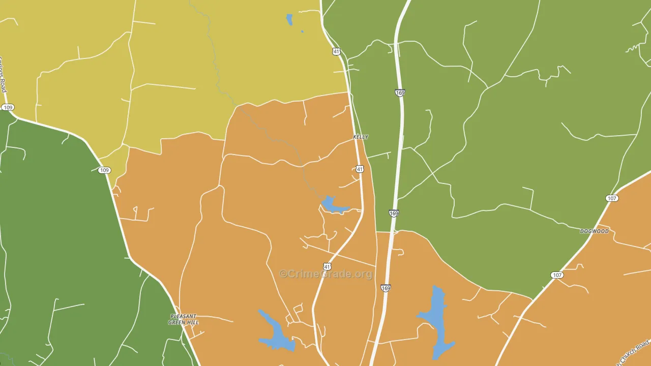 Kelly, KY Map of Murder Rates