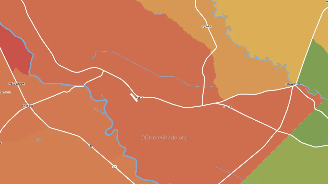 Kelly, NC Map of Murder Rates