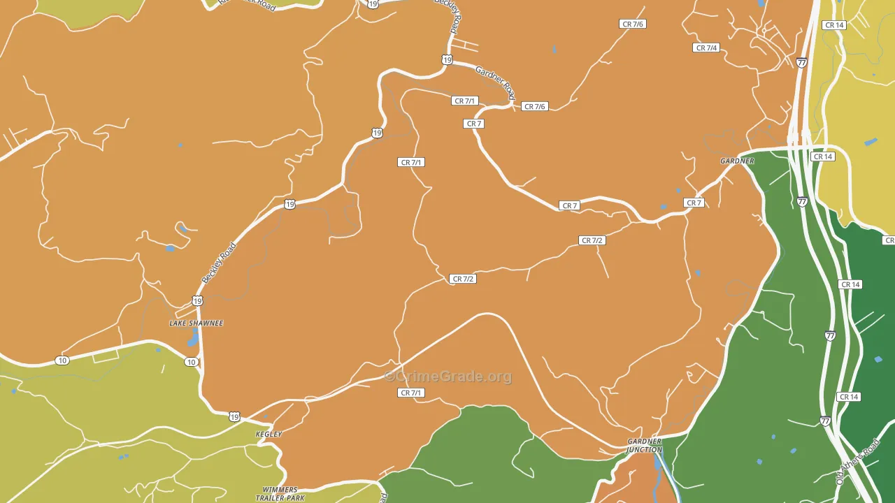 Kellysville, WV Map of Murder Rates