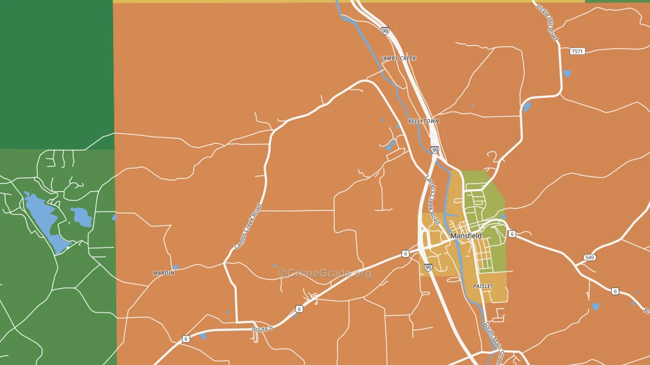 Kellytown, PA Map of Murder Rates