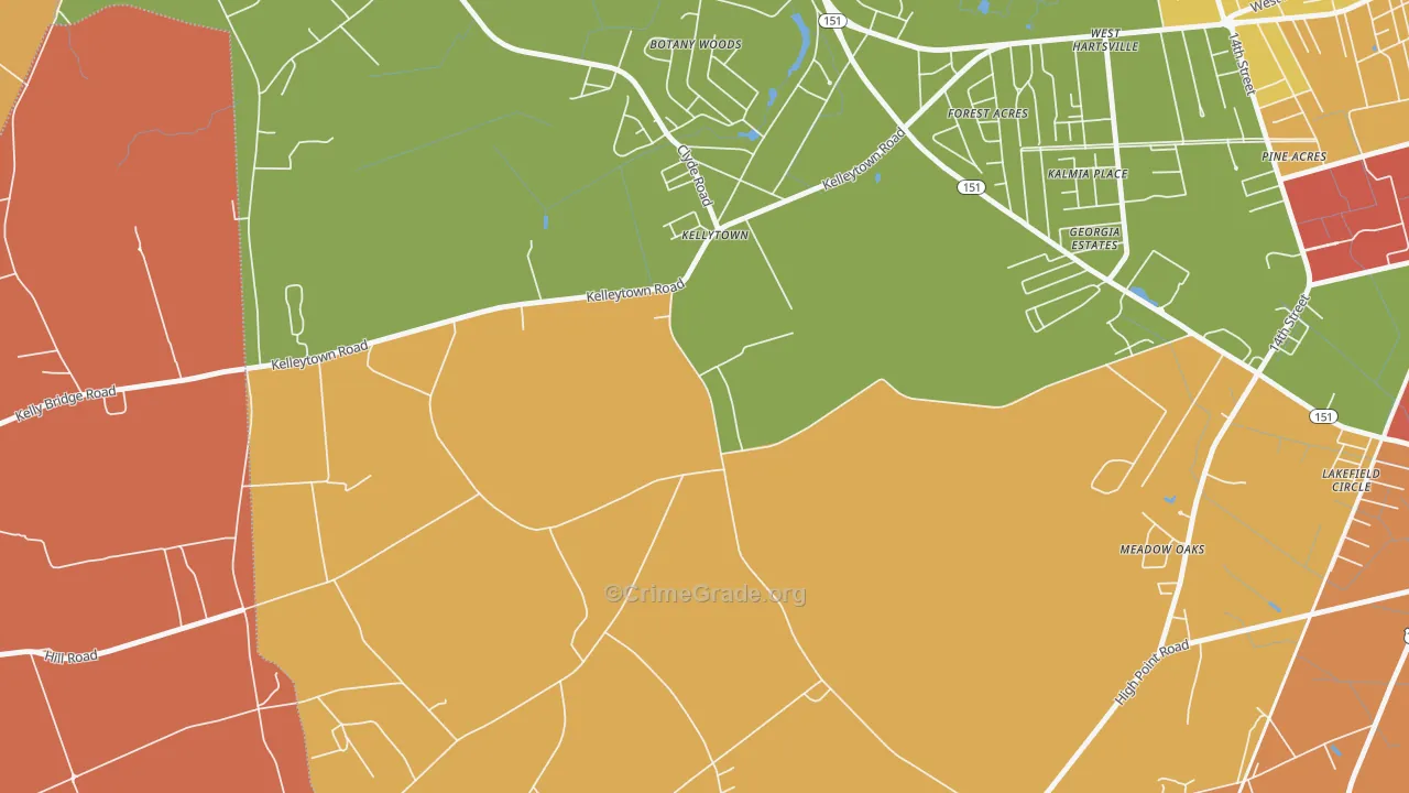 Kellytown, SC Map of Murder Rates