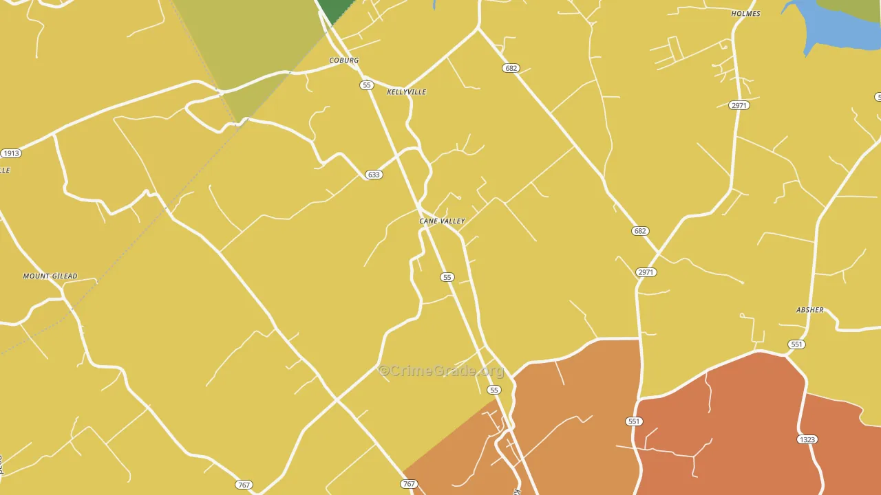 Kellyville, KY Map of Murder Rates