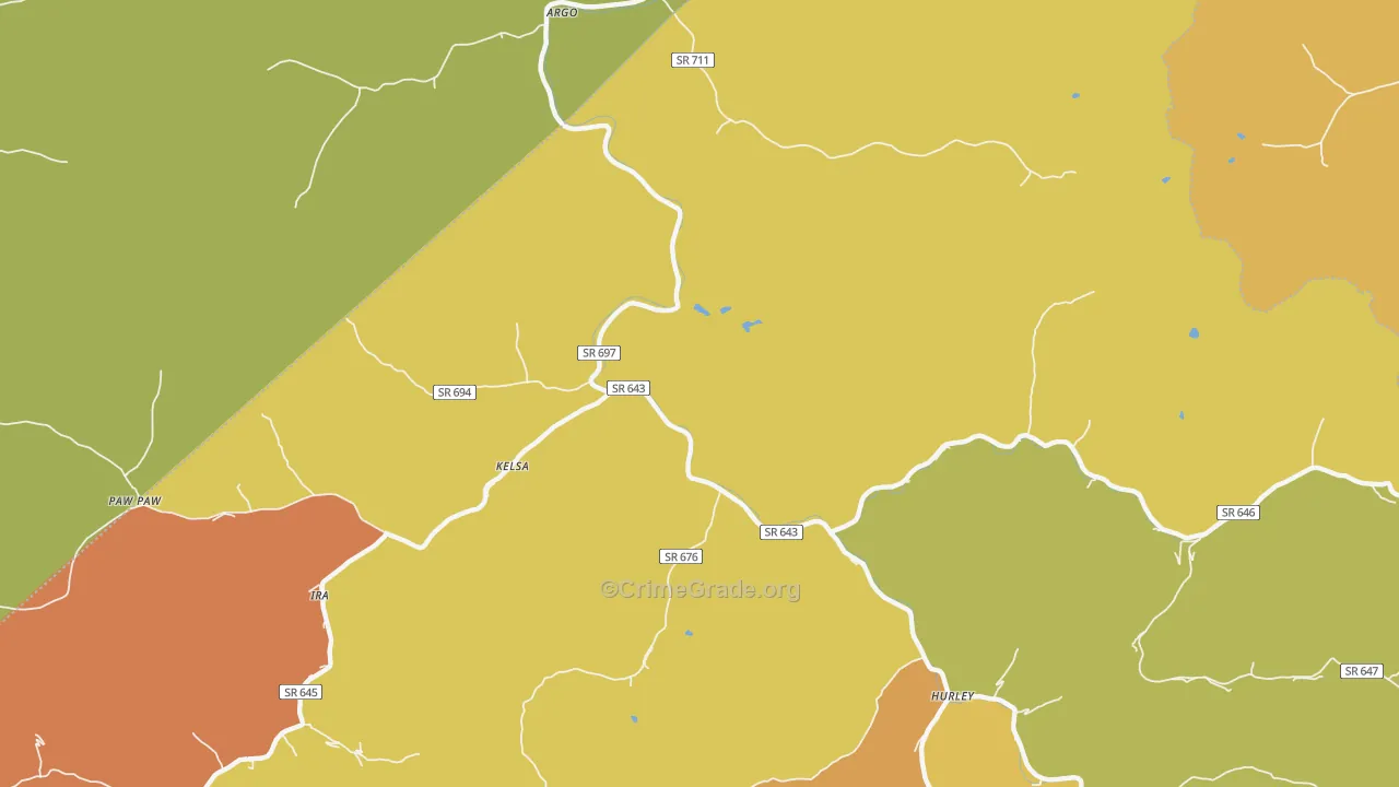 Kelsa, VA Map of Murder Rates