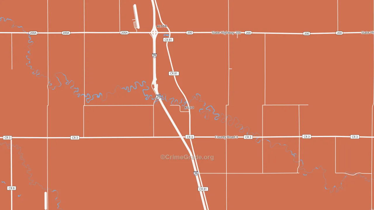 Kelso, ND Map of Murder Rates