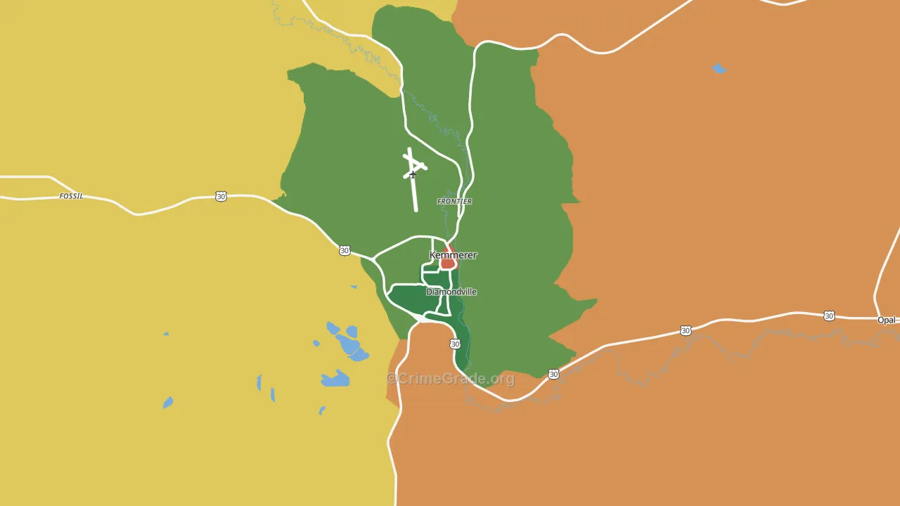 Kemmerer, WY Map of Murder Rates