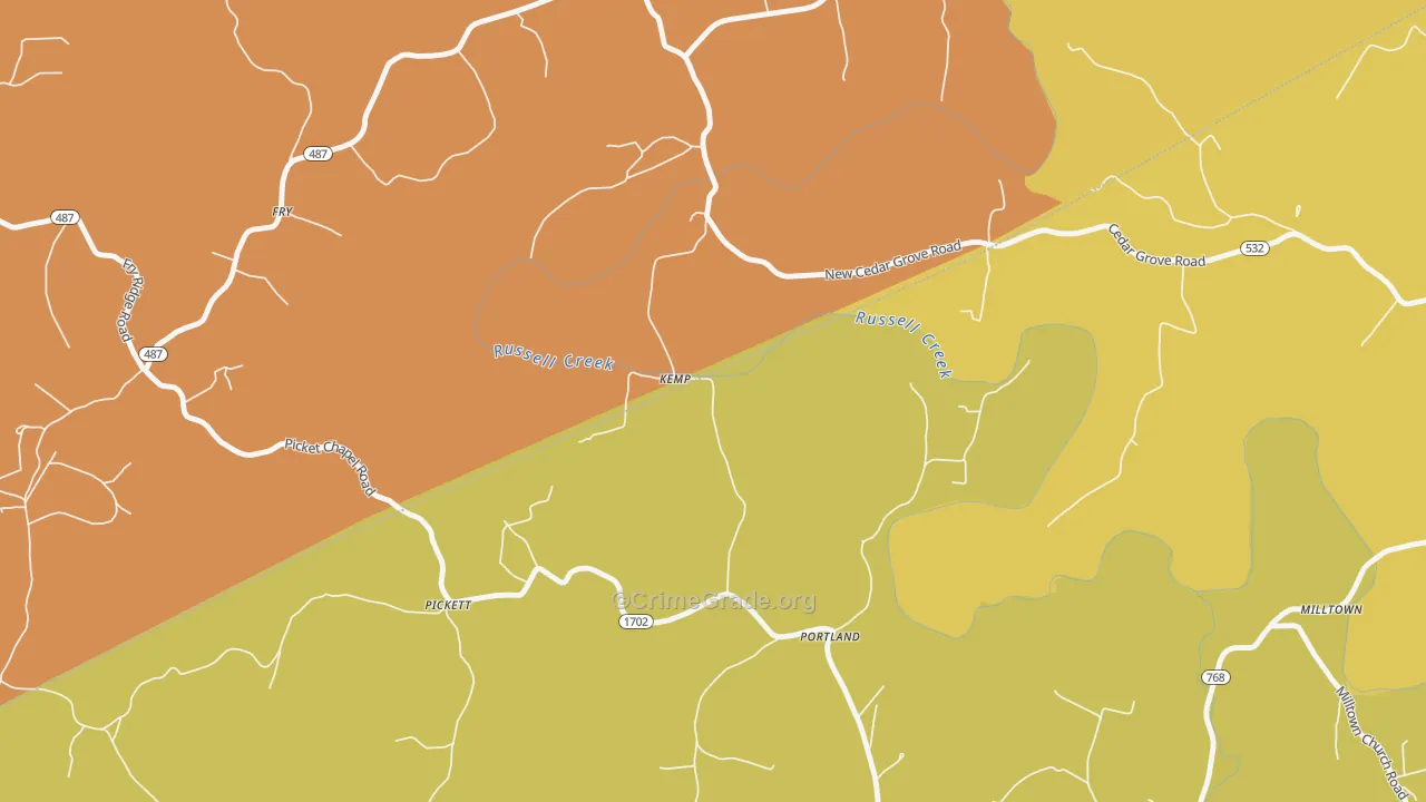 Kemp, KY Map of Murder Rates