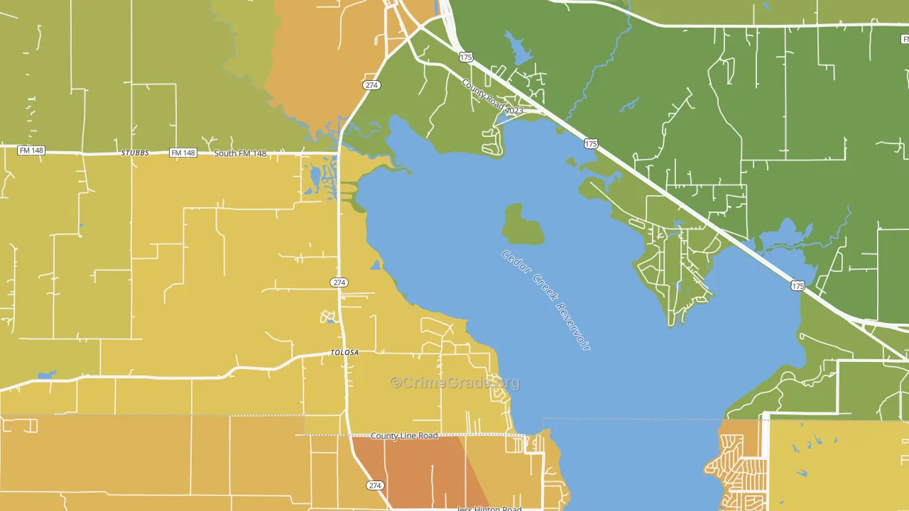 Kemp, TX Map of Murder Rates