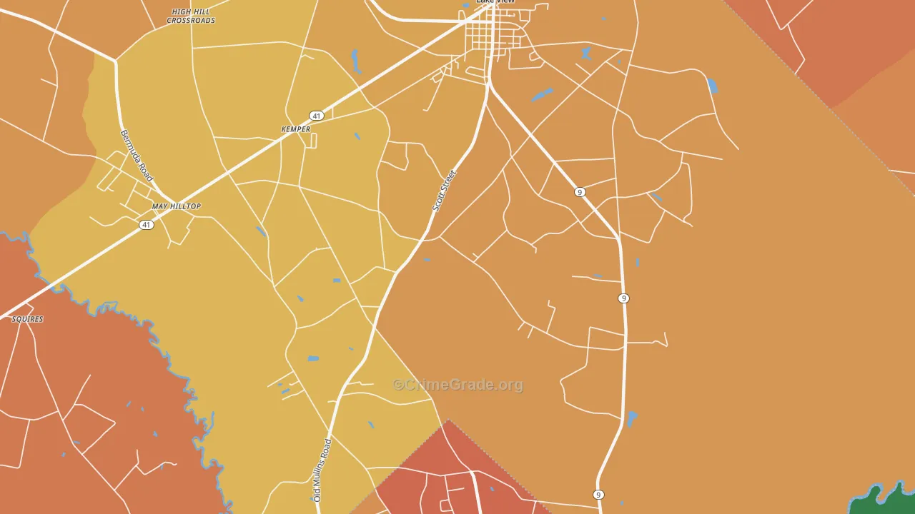Kemper, SC Map of Murder Rates