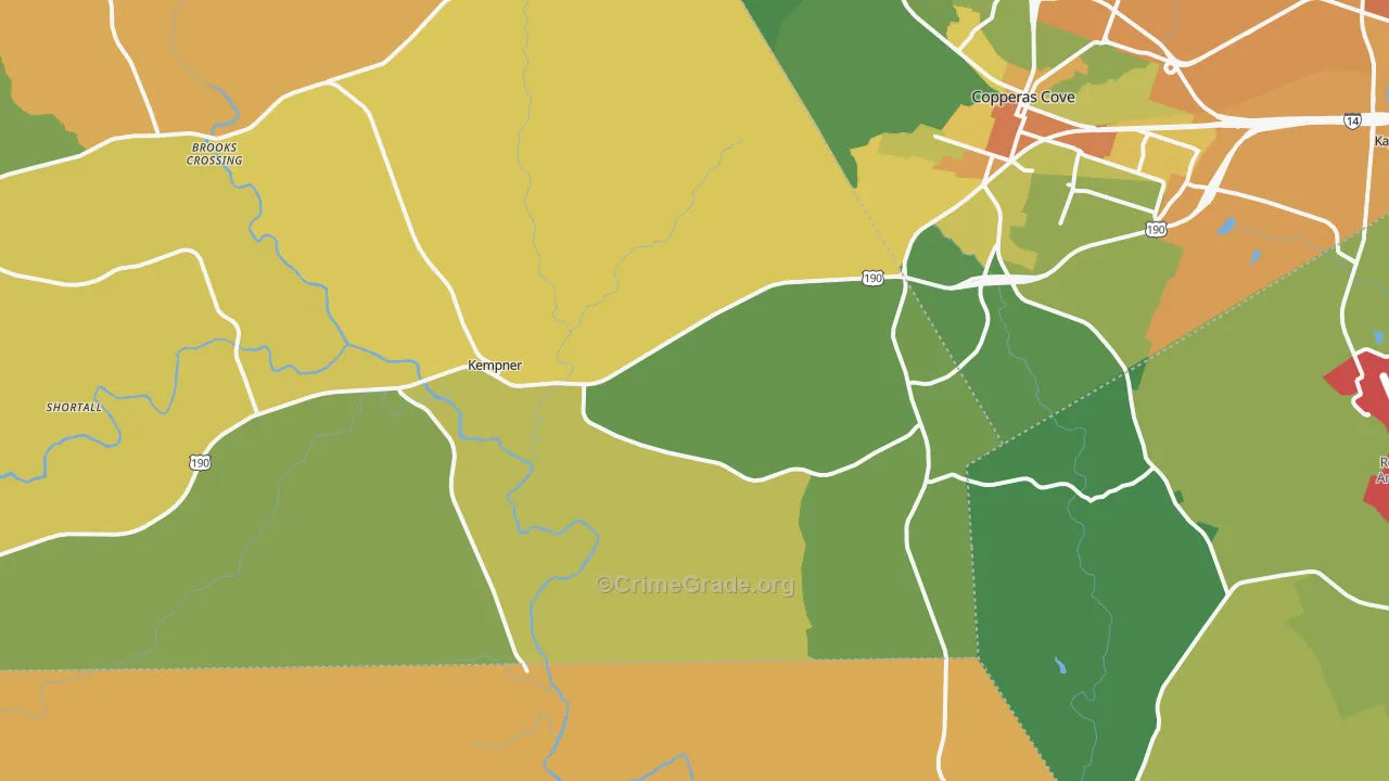 Kempner, TX Map of Murder Rates