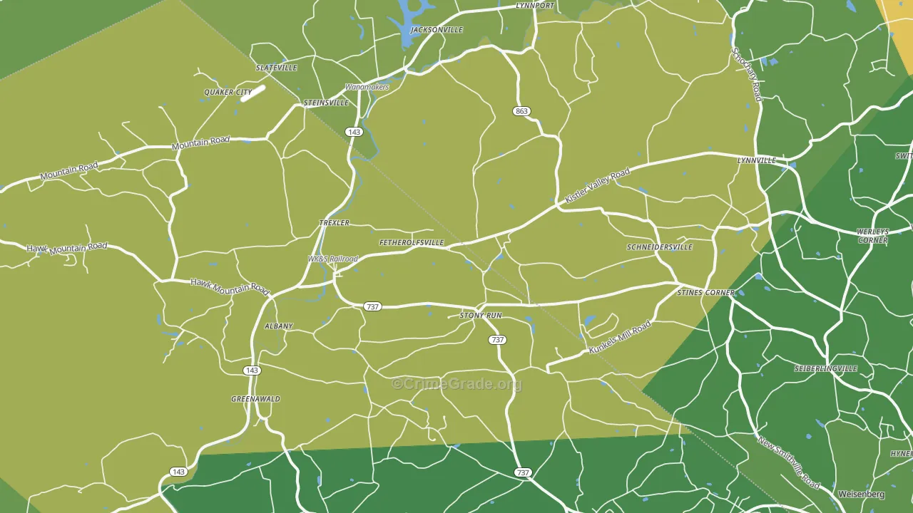 Kempton, PA Map of Murder Rates