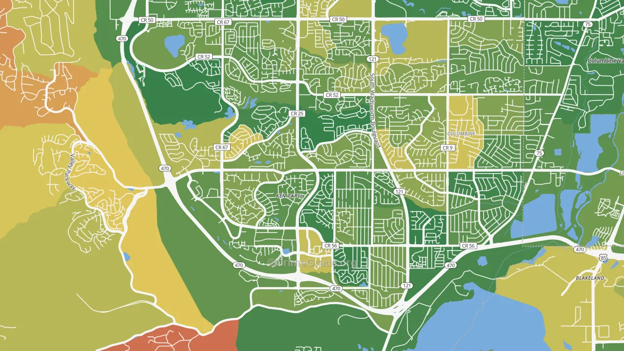 Ken Caryl, CO Map of Murder Rates