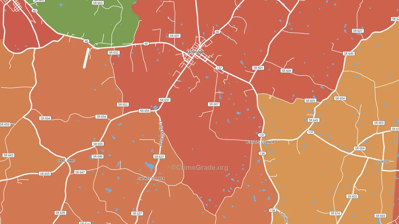 Kenbridge, VA Map of Murder Rates