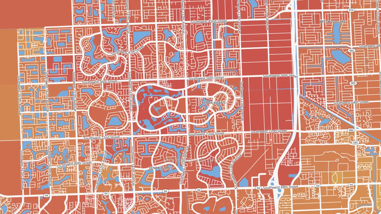 Kendale Lakes, FL Map of Murder Rates