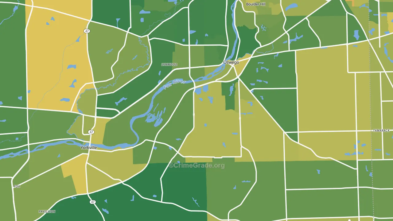 Kendall County, IL Map of Murder Rates