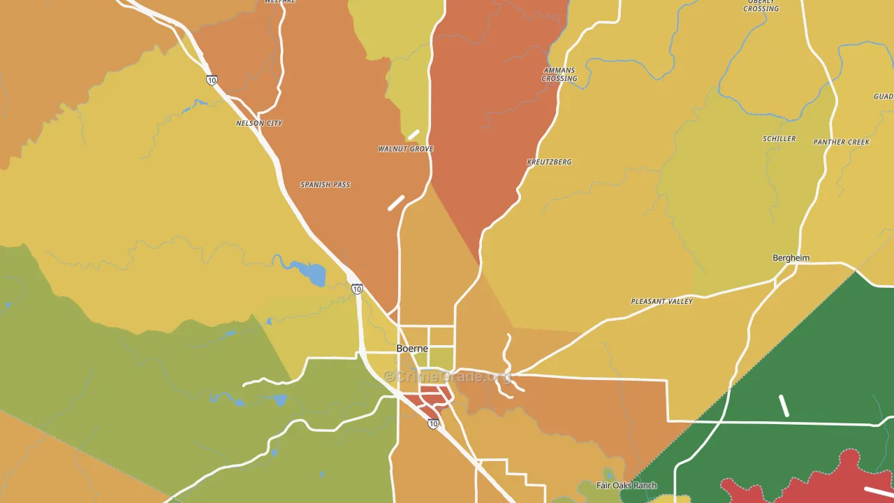 Kendall County, TX Map of Murder Rates
