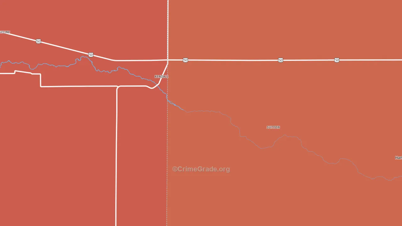 Kendall, KS Map of Murder Rates
