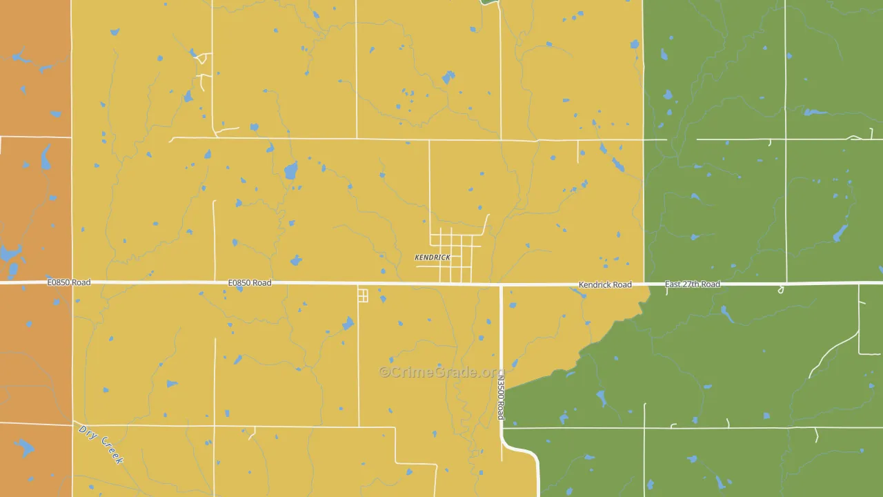Kendrick, OK Map of Murder Rates