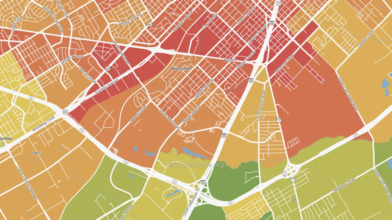 Kendrick, Waco, TX Map of Murder Rates