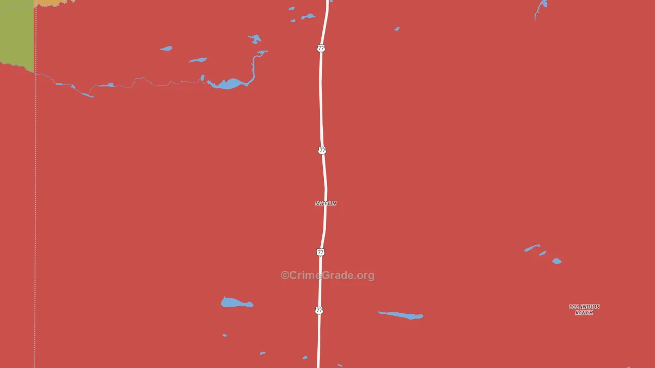 Kenedy County, TX Map of Murder Rates