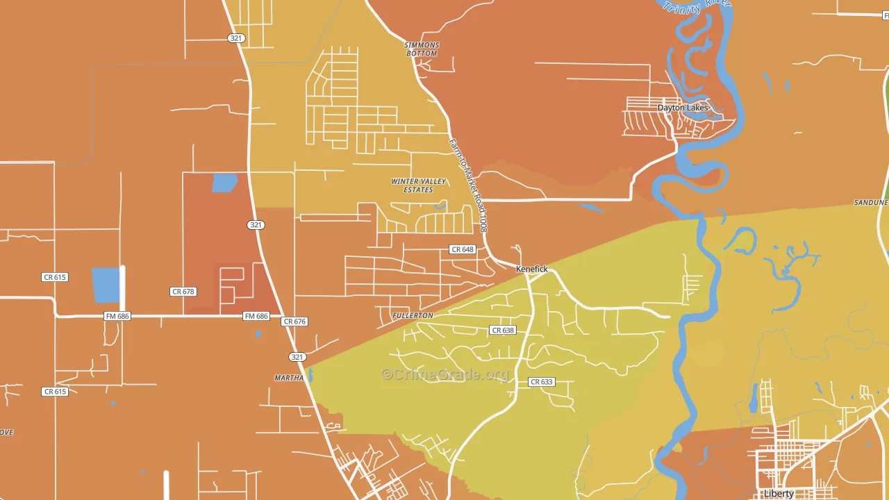 Kenefick, TX Map of Murder Rates